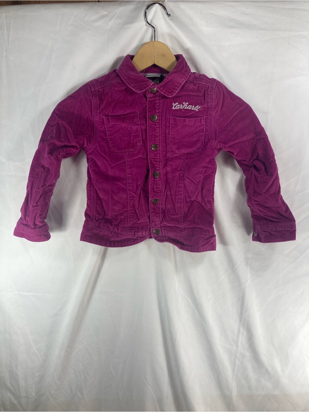 Carhartt Girls' Magenta Corduroy Jacket read description